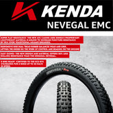 Kenda Nevegal 2 EMC K1211E 27.5x2.60 Mountain Bike Tire with Foldable ATC Casing, EN-DTC Compound, E-Bike Ready (ECE-R75), Low Rolling Resistance for Enduro/Trail with Keychain